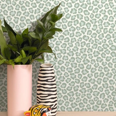 Papel de parede ANIMAL PRINT VERDE CLARO WILD_10494_07_11