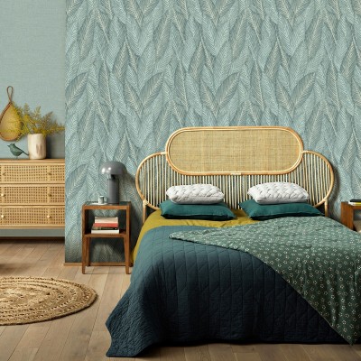 Papel de parede FOLHAS VERTICAIS VERDE CLARO 10391-35 2