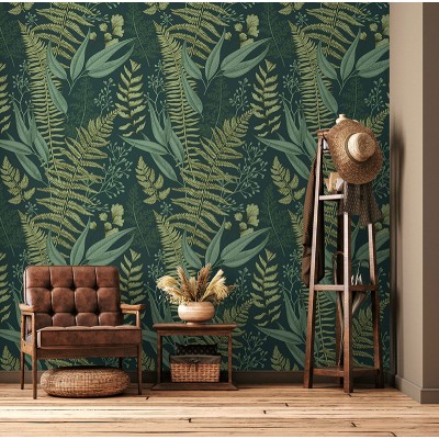 Mural Essentials Vegetação Verde Profundo 752-085 2