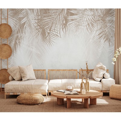 Mural Essentials Folhas Concreto Bege 752-087
