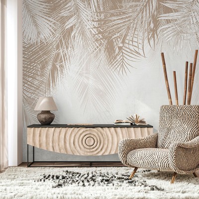 Mural Essentials Folhas Concreto Bege 752-087