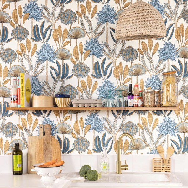 Papel pintado OASIS AZUL Y MARRÓN WILD_10493_06_37 Papel pintado OASIS AZUL Y MARRÓN WILD_10493_06_37