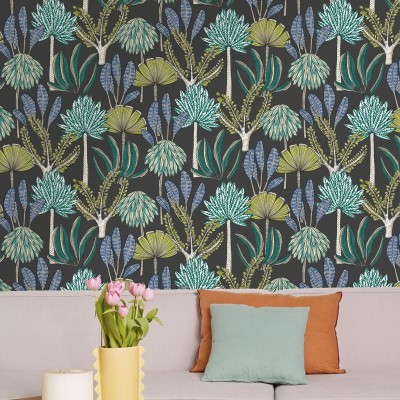 Papel pintado OASIS VERDE, AZUL Y NEGRO WILD_10493_97_08 2