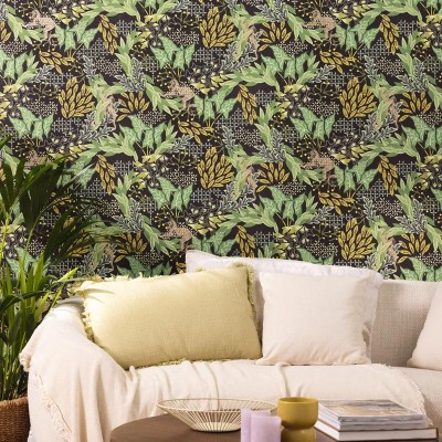 Papel de parede SELVA VERDE E PRETO WILD_10491_97_03