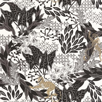 Papel de parede SELVA BRANCO E PRETO WILD_10491_09_13 Papel de parede SELVA BRANCO E PRETO WILD_10491_09_13