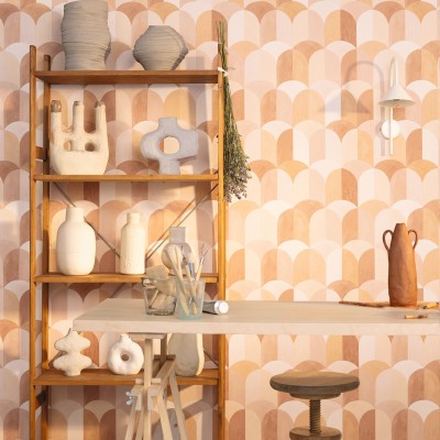 Paper pintat GEOMÈTRIC BANDOL TERRACOTA AZU_10544_84_65 Paper pintat GEOMÈTRIC BANDOL TERRACOTA AZU_10544_84_65