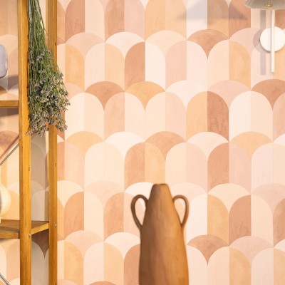 Paper pintat GEOMÈTRIC BANDOL TERRACOTA AZU_10544_84_65 Paper pintat GEOMÈTRIC BANDOL TERRACOTA AZU_10544_84_65