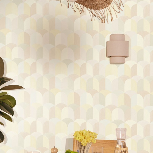 Papel de parede GEOMÉTRICO BANDOL ROSA CREME AZU_10544_11_99