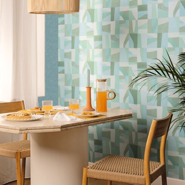 Papel de parede FORMAS AZUL E VERDE AZU_10546_76_07