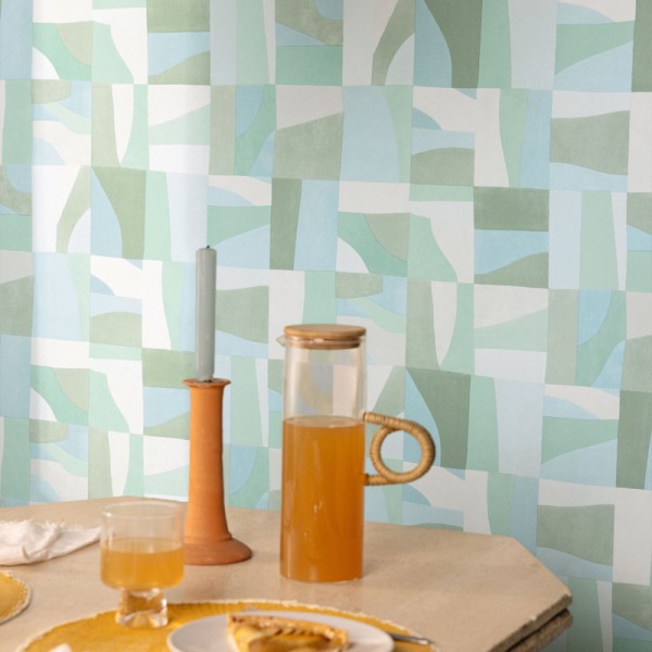 Papel pintado FORMAS AZUL Y VERDE AZU_10546_76_07 Papel pintado FORMAS AZUL Y VERDE AZU_10546_76_07