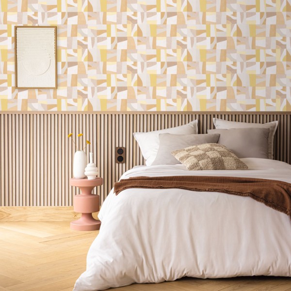 Papel de parede FORMAS MARROM E AMARELO AZU_10546_12_28