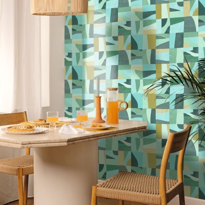 Papel pintado FORMAS AZULES Y VERDES AZU_10546_67_36 2