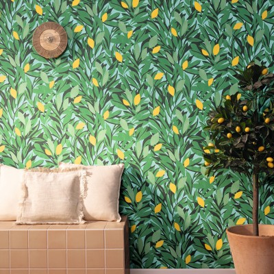 Papel de parede ÁRVORE DE LIMÃO VERDE AMARELO AZU_10545_77_20 2