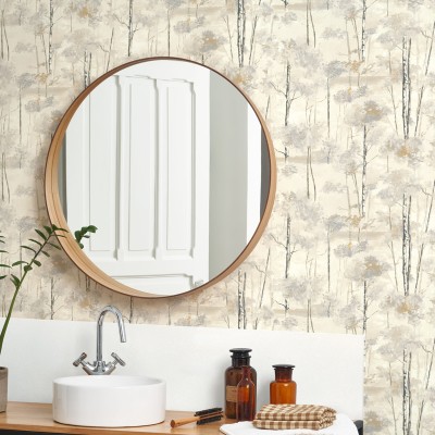 Papel de parede ÁRVORES FLORESTA BEGE E CINZA RIVI_8954_92_55 2