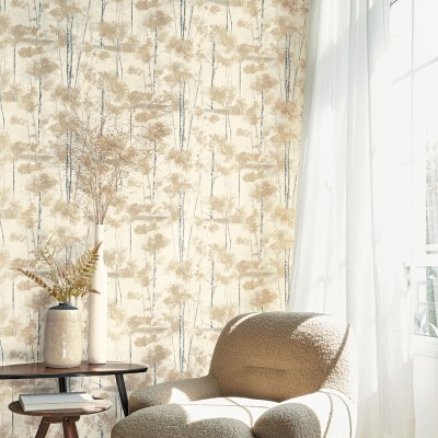 Papel pintado ÁRBOLES BOSQUE MARRÓN Y GRIS RIVI_8954_12_54 2