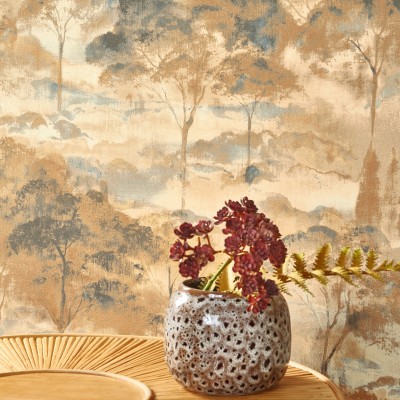 Papel pintado PAISAJE ACUARELA MARRÓN MIEL RIVI_8955_24_46 2