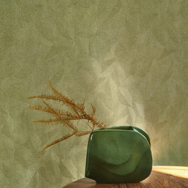 Papel de parede FOLHAS COM TEXTURA VERDE OLIVA RIVI_8642_77_12