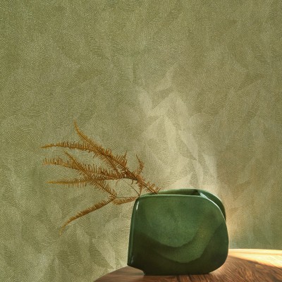 Papel de parede FOLHAS COM TEXTURA VERDE OLIVA RIVI_8642_77_12