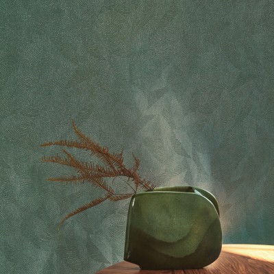 Papel de parede FOLHAS COM TEXTURA VERDE TURQUESA RIVI_8642_63_45