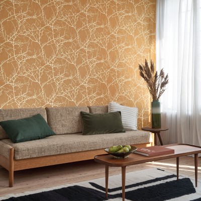 Papel pintado RAMAS VINÍLICO MARRÓN MIEL RIVI_8953_26_54 Papel pintado RAMAS VINÍLICO MARRÓN MIEL RIVI_8953_26_54