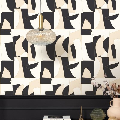 Papel pintado FIGURAS NEGRO Y BEIGE OTLS_10501_19_55