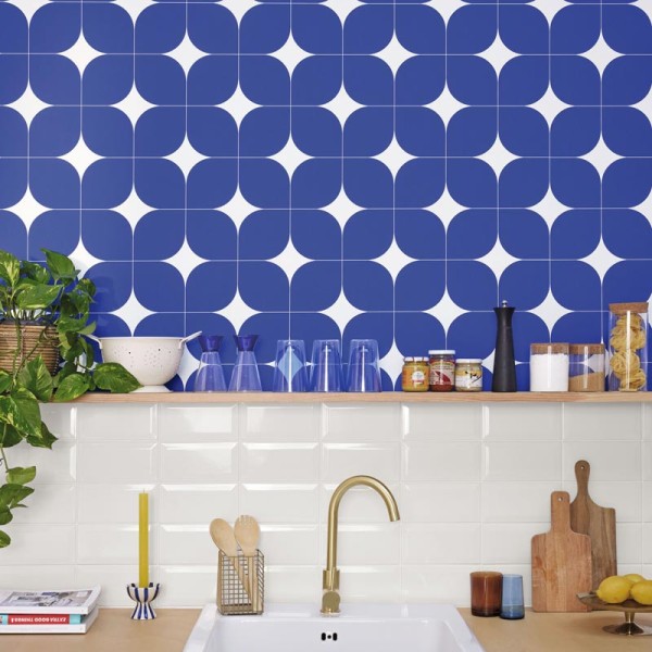 Papel pintado RETRO GEOMÉTRICO AZUL OTLS_10504_06_30