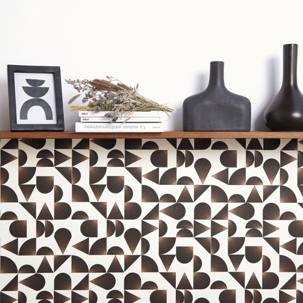 Papel pintado ART DECO LINEAS BRONCE CON NEGRO OTLS_10503_09_32
