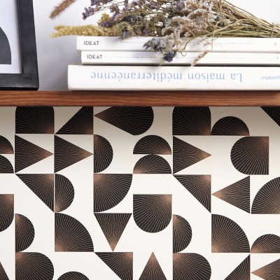 Papel de parede ART DECO LINHAS BRONZE COM PRETO OTLS_10503_09_32 2