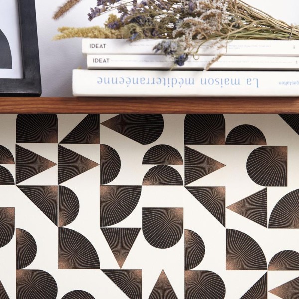 Papel pintado ART DECO LINEAS BRONCE CON NEGRO OTLS_10503_09_32