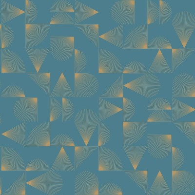 Papel de parede ART DECO LINHAS DOURADAS COM AZUL OTLS_10503_62_21