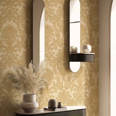 Papel pintado DAMASCO VÍNILICO CLÁSICO DORADO 33342 Papel pintado DAMASCO VÍNILICO CLÁSICO DORADO 33342
