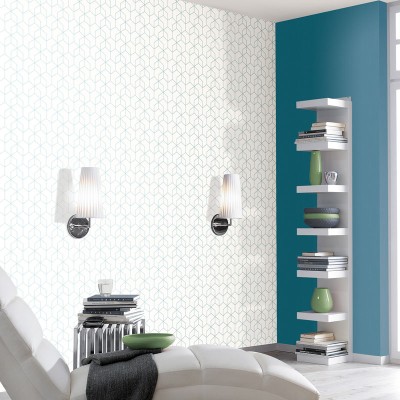 Papel pintado GEOMÉTRICO AZUL METALIZADO 82009 2