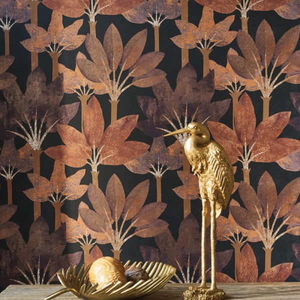 Papel de parede NATUREZA IMPERIAL PRETO COBRE LARANJA BBLN_8971_86_44 Papel de parede NATUREZA IMPERIAL PRETO COBRE LARANJA BBLN_8971_86_44