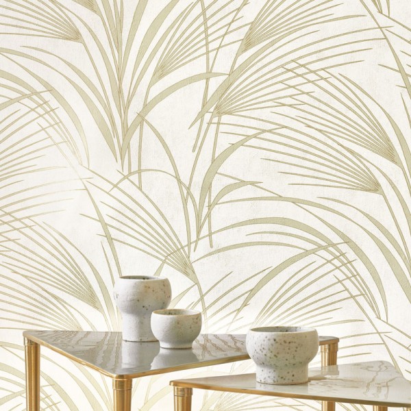 Papel de parede FOLHAS PALMEIRA VERDE AMÊNDOA BBLN_8972_60_28