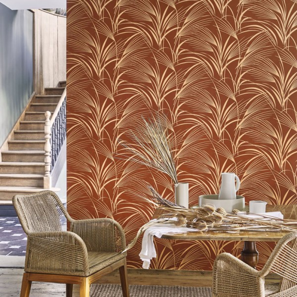 Papel pintado HOJAS PALMERA MARRÓN ROJIZO BBLN_8972_88_52 Papel pintado HOJAS PALMERA MARRÓN ROJIZO BBLN_8972_88_52