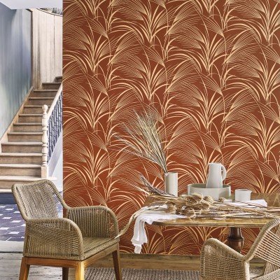 Papel pintado HOJAS PALMERA MARRÓN ROJIZO BBLN_8972_88_52 Papel pintado HOJAS PALMERA MARRÓN ROJIZO BBLN_8972_88_52