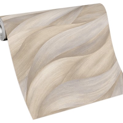Papel pintado ONDAS MODERNAS BEIGE Y GRIS 10257-02