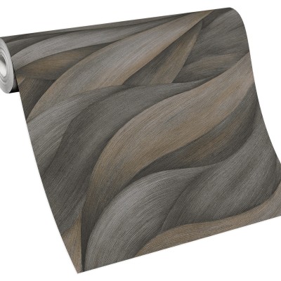Papel de parede ONDAS MODERNAS MARROM E CINZA FORTE 10257-10 Papel de parede ONDAS MODERNAS MARROM E CINZA FORTE 10257-10