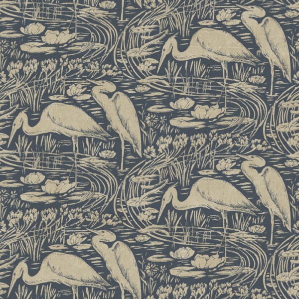 Papel de parede LAGO COM FLAMINGOS AZUL PETROLEO BBLN_8973_65_00