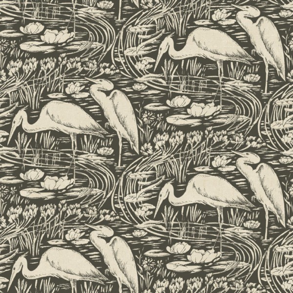 Papel pintado LAGO CON FLAMENCOS NEGRO BBLN_8973_92_70