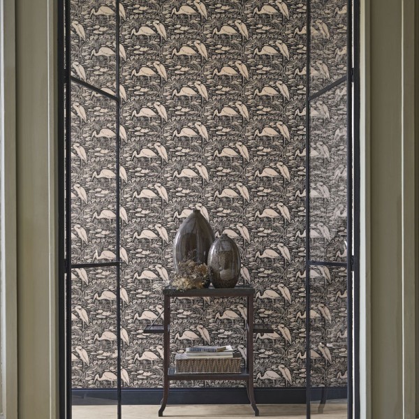 Papel pintado LAGO CON FLAMENCOS NEGRO BBLN_8973_92_70 Papel pintado LAGO CON FLAMENCOS NEGRO BBLN_8973_92_70