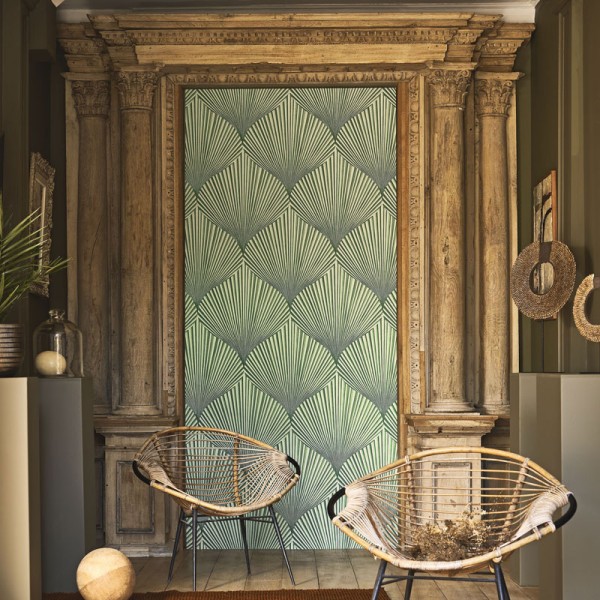 Papel pintado CONCHAS ELEGANTES VERDE BBLN_8976_75_33