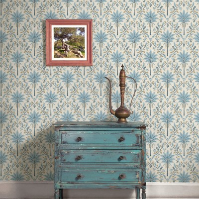 Papel pintado PALMERAS VINTAGE AZULES JE91791