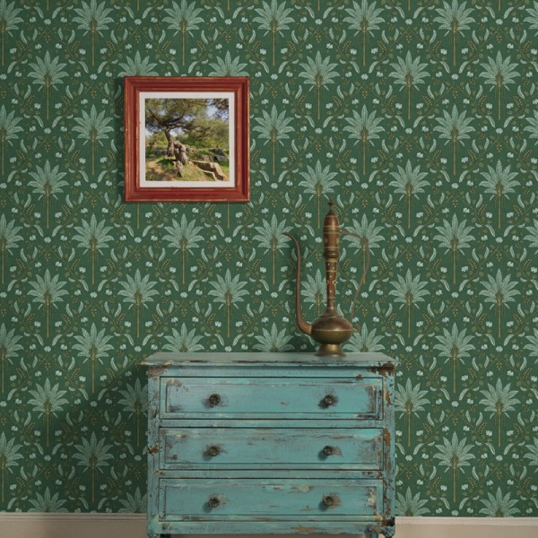 Paper pintat PALMERES VINTAGE VERDES JE91790 Paper pintat PALMERES VINTAGE VERDES JE91790