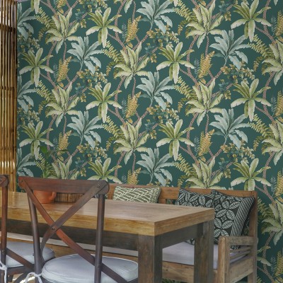 Papel pintado OASIS DE PALMERAS VERDE JE91821 2