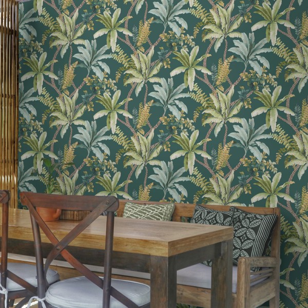 Papel pintado OASIS DE PALMERAS VERDE JE91821 Papel pintado OASIS DE PALMERAS VERDE JE91821