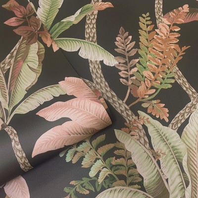 Paper pintat OASIS DE PALMERES CHARCOAL JE91823