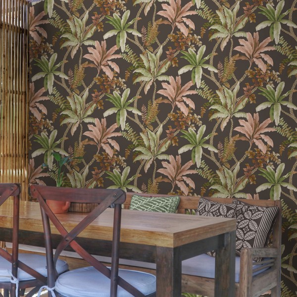 Papel pintado OASIS DE PALMERAS CHARCOAL JE91823