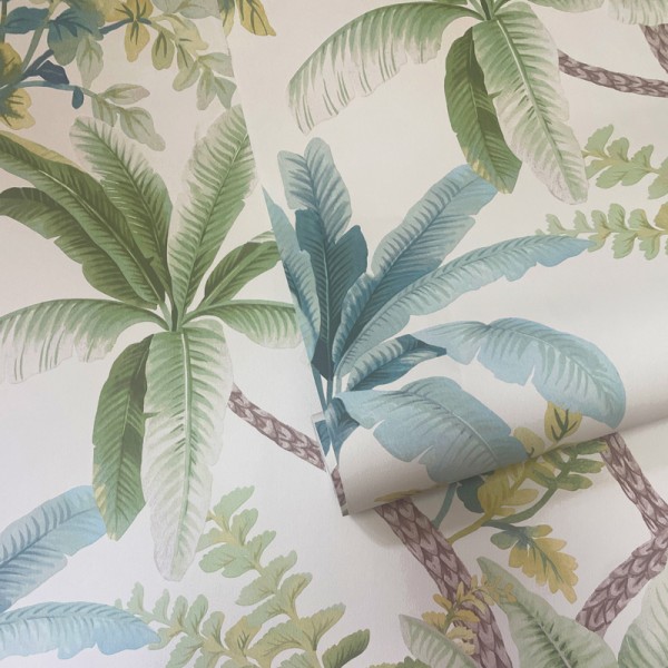 Papel pintado OASIS DE PALMERAS VERDE AZUL JE91824 Papel pintado OASIS DE PALMERAS VERDE AZUL JE91824