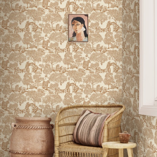 Papel pintado PAISAJE ORIENTAL TERRACOTA JE91814 Papel pintado PAISAJE ORIENTAL TERRACOTA JE91814